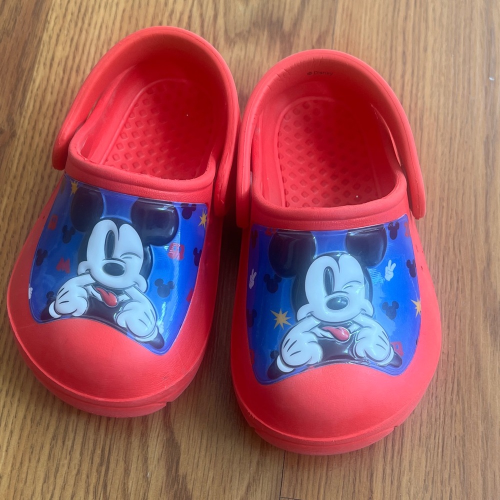 Disney Kids Red and Blue Mickey Clogs